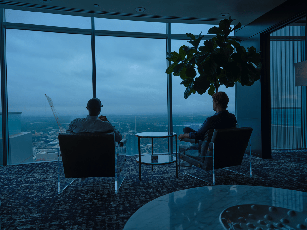 Business men discussing success in logistics